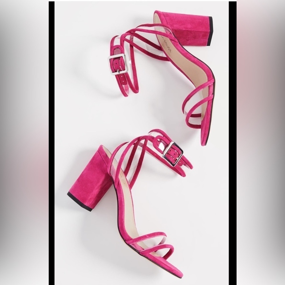 Villa Rouge Hot Pink Strappy Block Heel Sandals